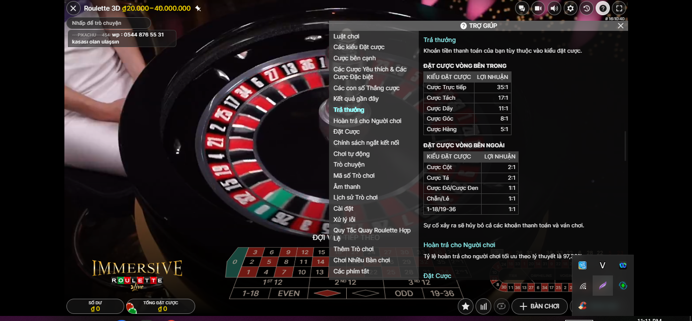 3 Các loại cược cơ bản khi chơi roulette 3d trên Win79